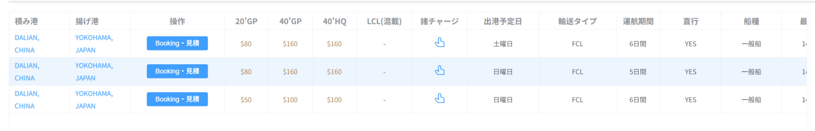 船スケジュール